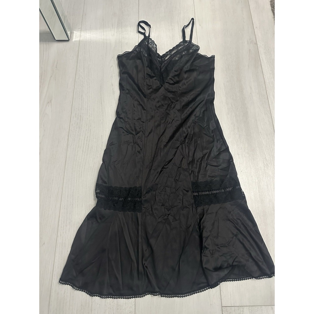 Vintage Ashley Taylor Full Slip - Nylon Antron‎ III - Sz 34 - Black